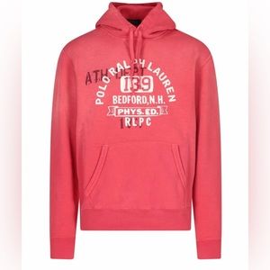 Polo Ralph Lauren Logo Printed Phys Ed Hoodie Sweatshirt Mens XL Red NWT $168